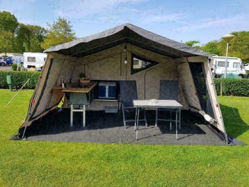Vouwwagen huren Campooz Alpen Kreuzer Cabanon vouwwagen, Ophalen