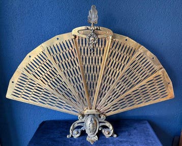 Openhaard accessoire - Brons, Messing - Haardscherm Breed 80, Antiek en Kunst