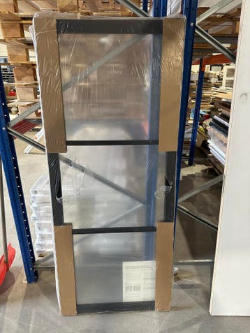 Svedex Binnendeur Zwart met blank glas  827 x 2000 stomp, 80 tot 100 cm, Binnendeur, Nieuw, Ophalen of Verzenden