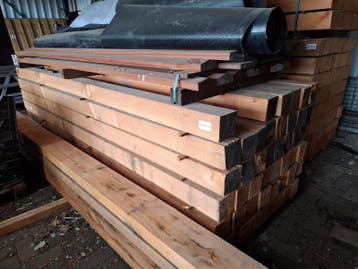 Ca 45x Douglas balk 12x12cm, Doe-het-zelf en Verbouw, Hout en Planken, Nieuw