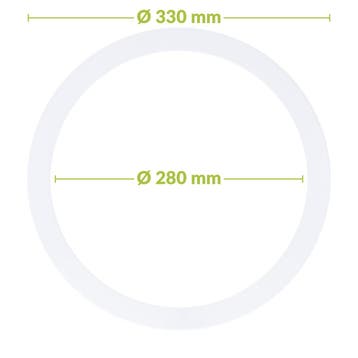 Luxar Verloopring Polystyreen Ø280-330mm Wit, Verzenden, Nieuw, Overige fittingen