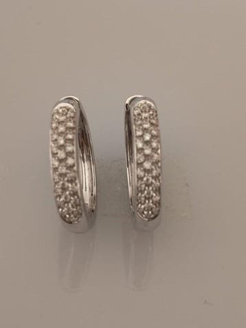 Oorbellen - 18 karaat Witgoud - 0.60ct. tw. Diamant, Nieuw