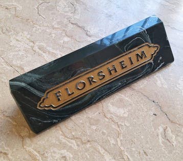 Florsheim - toonbankbord - Reclamebord - Groen marmer, Antiek en Kunst
