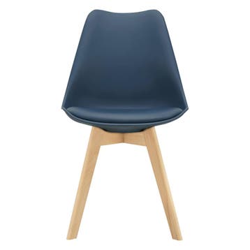 Eetkamerstoelen Fläten set van 2 stuks kunstleer blauw en na, Verzenden, Nieuw