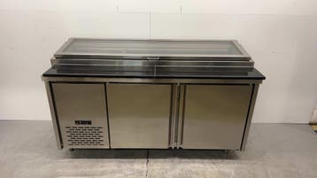 RVS Saladette Koelwerkbank 2 deuren 180 cm 230V Horeca, Ophalen of Verzenden, Gebruikt