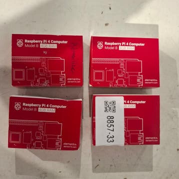 4x Mini computer 4GB, Raspberry Pi 4, Model B, Nieuw