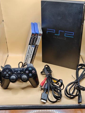 Sony - Playstation 2 (PS2) - PS2 Fat nera old school,, Nieuw