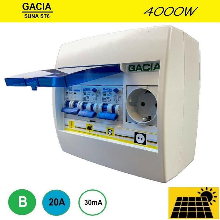 Gacia pv verdeler ST6 SUNA 4000W - 1x ALA B20 + 1x WCD, Doe-het-zelf en Verbouw, Elektra en Kabels, Nieuw, Ophalen of Verzenden