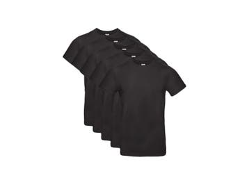 5 stuks Basic T-shirts Regular - 100% Katoen - Zwart, Verzenden
