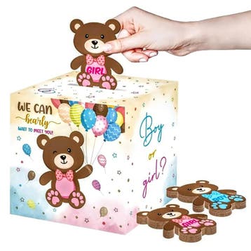 53-delige boy or girl genderreveal set met beertjes, Ophalen of Verzenden, Nieuw, Versiering, Geboorte of Huwelijk