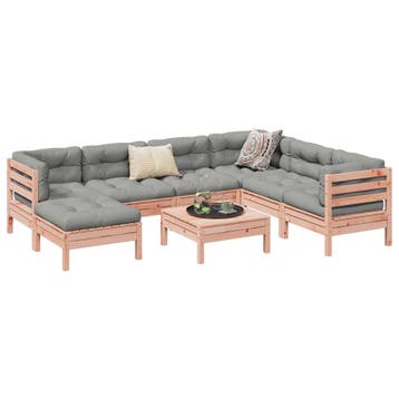 vidaXL 8-delige Loungeset met kussens massief douglas, Verzenden, Nieuw, Loungeset