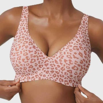 Seamless Beugelvrije BH met Luipaardprint - Diepe V-hals & P, Verzenden