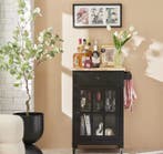 Keukentrolley met lade, kast en werkblad van rubberhout, Huis en Inrichting, Verzenden, Nieuw