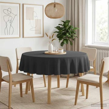 vidaXL Tafelkleed Rond Donkergrijs Ø 180 cm, Huis en Inrichting, Tafelkleden, Verzenden, Nieuw