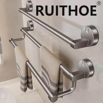 Dubbele Handdoekhouder Badkamer - Zonder Boren - Zuignap - 3, Verzenden, Nieuw