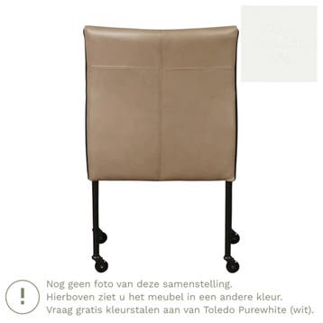 Leren eetkamerstoel More - Toledo Purewhite (wit) - Poten, Huis en Inrichting, Bohemian, Industrieel, Modern, Scandinavisch, Wit