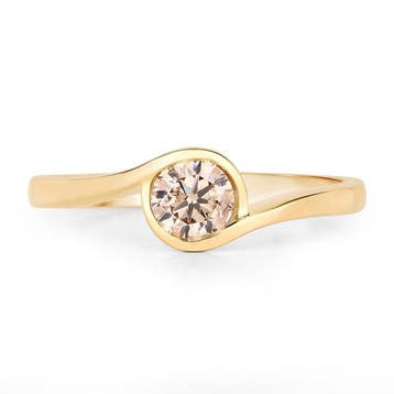 Ring - 14 karaat Geel goud - 0.50ct. tw. Diamant, Nieuw