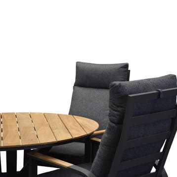 Quincy Kota dining tuinset 120xH75 cm rond 5 delig, Ophalen of Verzenden, Nieuw