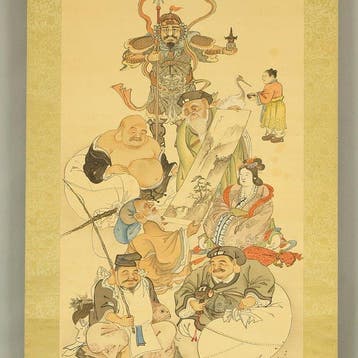 Seven Lucky Gods Gathered Together - with signature and