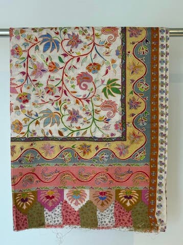 Unisex 100% Pure Wool Hand-Painted Kalamkari Stole, Verzenden, Dames