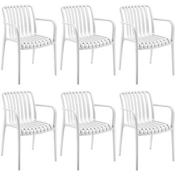 Tuinstoelen Alcudia, weerbestendig, stapelbaar - crème, Set, Verzenden, Nieuw
