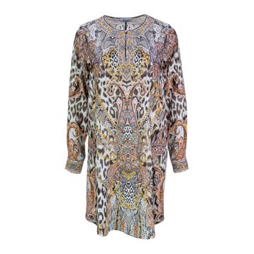 Princess goes Hollywood • zijden jurk snake-leo • 36, Princess goes Hollywood, Bruin, Verzenden, Nieuw
