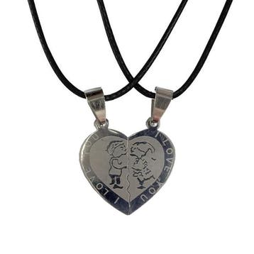 Fako Bijoux - Vriendschapsketting - RVS - Hart - I Love You, Verzenden, Nieuw