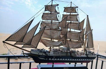 Maritieme objecten - Hout- ZEILSCHIP LE BELEM 85CM
