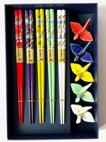 Kraanvogel japanse chopsticks, Japanse sushi borden, kommen, Overige merken, Verzenden, Nieuw, Overige stijlen