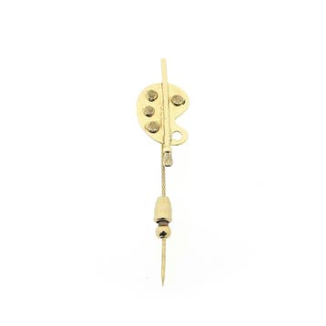 Gouden reversspeld van een schilderspalet, Ophalen of Verzenden, Gebruikt, Goud, Goud