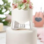 Lillian Rose Elegante keramiek bruidstaart topper White Bow, Hobby en Vrije tijd, Ophalen of Verzenden, Nieuw, Versiering, Geboorte of Huwelijk