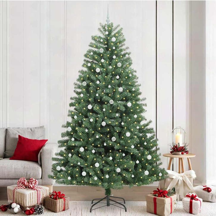 vidaXL Kunstmatige Inklapbare Kerstboom Groen 240 cm PVC en, Diversen, Kerst, Nieuw, Verzenden