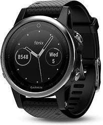 Garmin Fenix 5S 42 mm zilver met siliconebandje zwart, Verzenden, Gebruikt