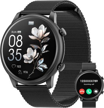 Fitness Tracker Dames - Bluetooth Bellen | Laatste Stuk!, Afstand, Zwart, Ophalen of Verzenden, Zo goed als nieuw