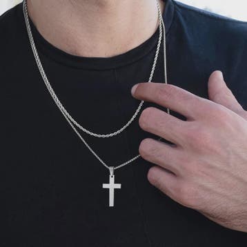 Heren Kruis Ketting Roestvrij Staal - Waterdicht & Anti-Alle, Sieraden, Tassen en Uiterlijk, Kettingen, Verzenden, Nieuw