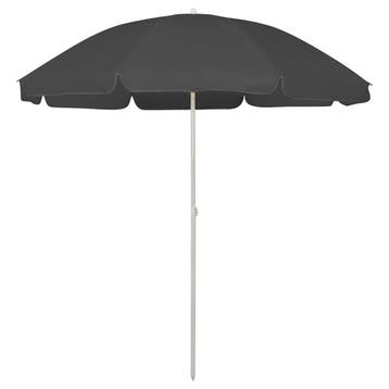 vidaXL Strandparasol 240 cm antracietkleurig, Verzenden, Nieuw, 2 tot 3 meter, Strandparasol