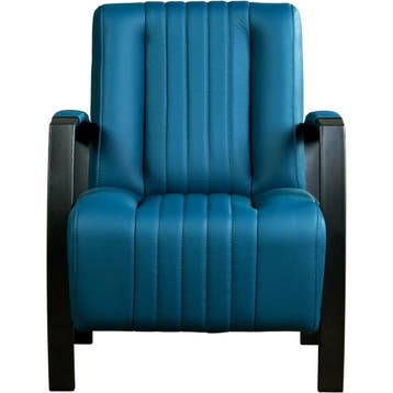 Leren fauteuil Glamour - Hermes Turquoise (blauw), Nieuw, Ophalen of Verzenden, 50 tot 75 cm, Industrieel, Modern, Retro
