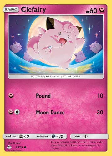 Clefairy 39/68 Hidden Fates, Ophalen of Verzenden, Nieuw, Losse kaart, Foil