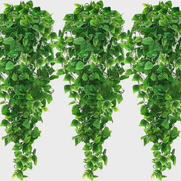 3x Kunstplant Klimop Hangplant - 90cm Nep Groene Slangplant, Huis en Inrichting, Verzenden