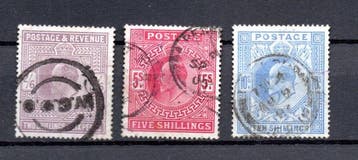 Groot-Brittannië 1902 - Set old definitive high value Edward, Gestempeld