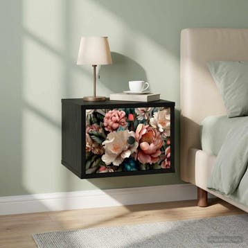 vidaXL Wandkastje BORNE Zwart eiken 36 x 33 x 25 cm Bewerkt, Minder dan 45 cm, Verzenden, Nieuw, Minder dan 55 cm