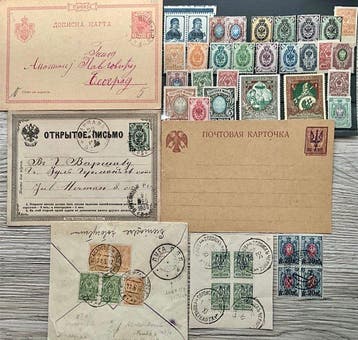 Sovjet-Unie 1869/1922 - 2 ronde gestempelde Viererbogen met, Gestempeld