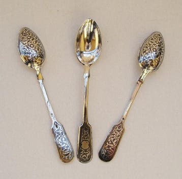 Niello Silver - Theelepel (3) - Moskou, midden twintigste