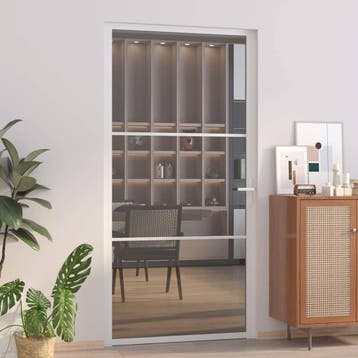 vidaXL Binnendeur 102,5x201,5 cm ESG-glas en aluminium wit, Verzenden, Nieuw