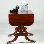 Massief mahonie sidetable of smalle schrijftafel met 2 laden, Ophalen of Verzenden