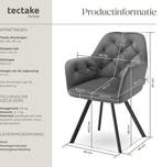 2dekans | tectake® - Draaistoel in fluweellook -, Ophalen of Verzenden, Zo goed als nieuw