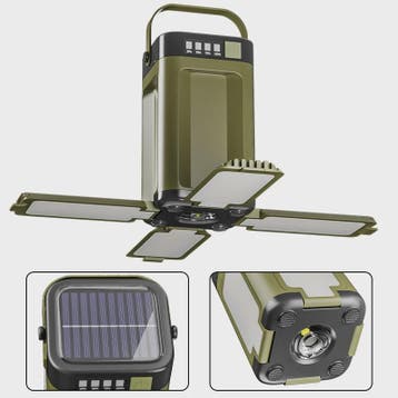 Draagbare Campinglamp met Powerbank & Zonnepaneel - Opvouwba, Verzenden, Nieuw
