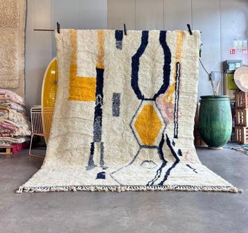 Grote handgeweven Marokkaanse Mrirt-vloerkleed – Hedendaags, Huis en Inrichting, Stoffering | Tapijten en Kleden, Nieuw