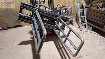 Draaibare Stabau klem met FEM2 ophanging voor een heftruck., Tot 1000 kg, Voorzetapparatuur, Stabau, Hydraulisch