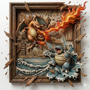 daveY - Breaking the Legend: Charizard vs Blastoise – Tela, Nieuw